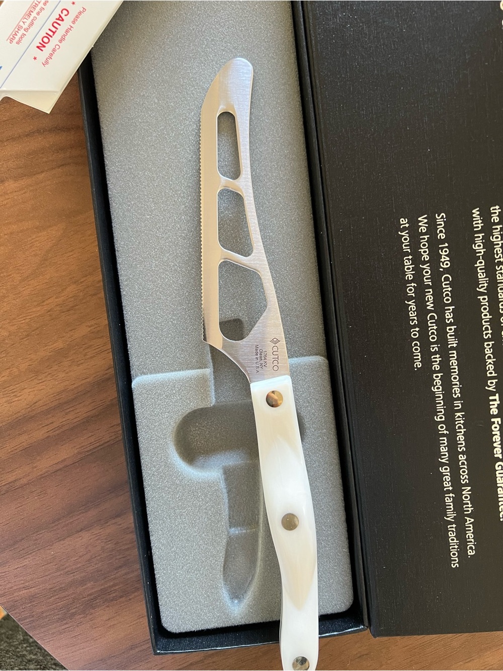 CUTCO Model 1764 Traditional Cheese Knife 5-3/8” Micro Double-D-edge blade
